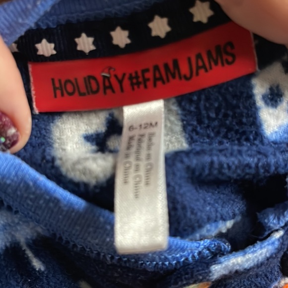 HOLIDAY#FAMJAMS HANUKKAH DANCING DREIDELS FOOTSIE PAJAMAS 6-12 MONTH - Picture 3 of 4